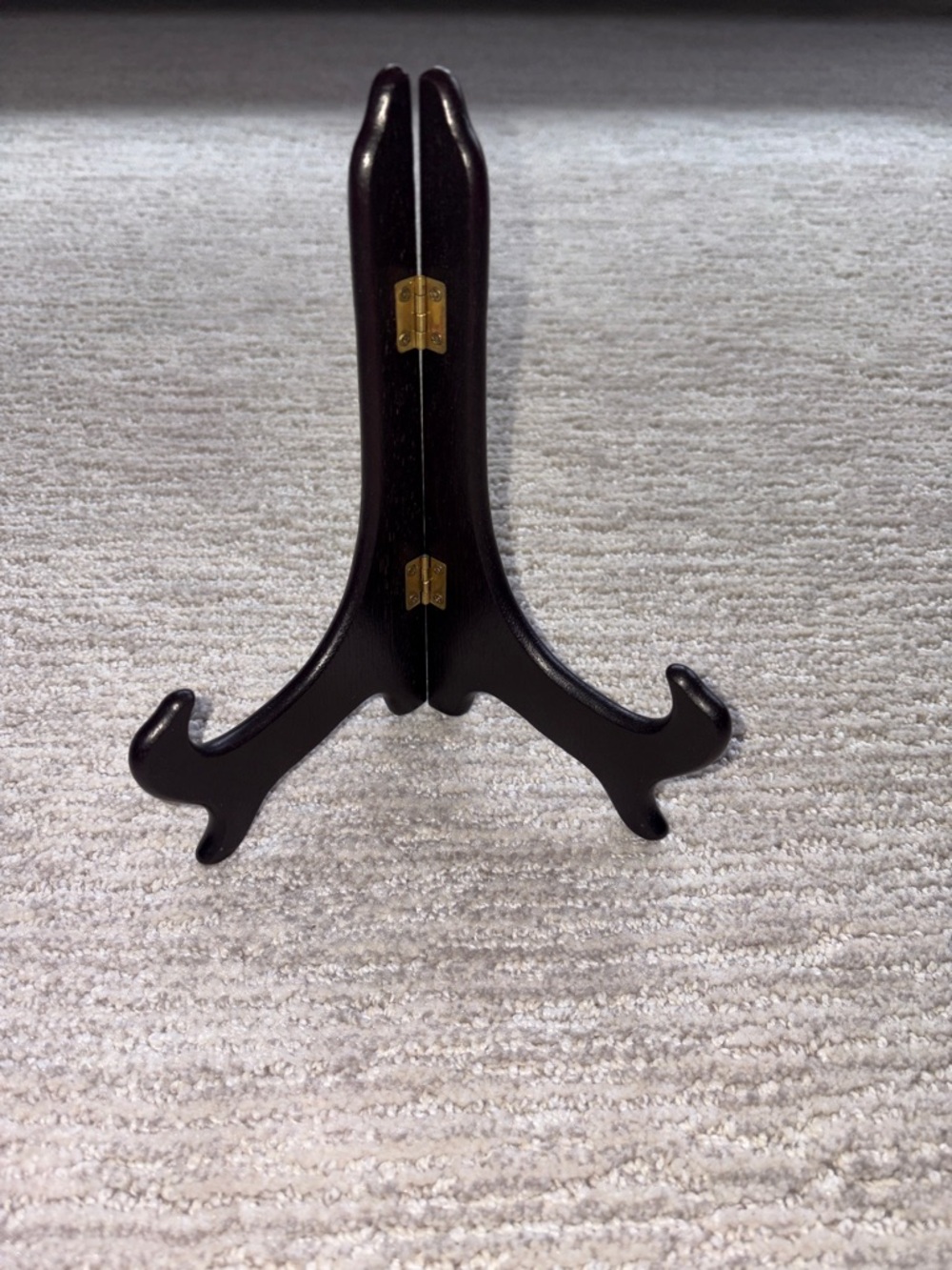 Folding Wood Display Picture Plate Easel Stand in Dark Brown 8”